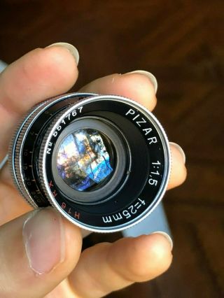 Kern Paillard Pizar 25mm F1.  5 C Mount Lens Bolex H16 Lens - Rx Lens