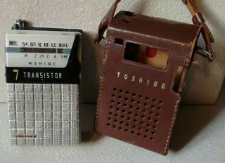 Vintage Toshiba Transistor Radio Marine Am 7tp - 352m Japan