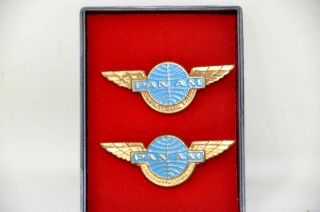 Vintage Pan Am Airline Junior Clipper Stewardess & Pilot Wings Badge Metal