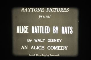 16mm Film - Alice Rattled By Rats,  1925 Walt Disney Cartoon