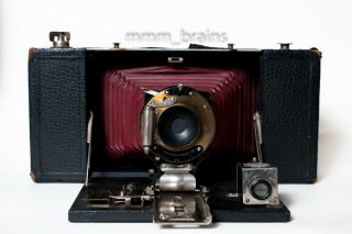 Eastman Kodak No.  3 - A Folding Brownie Camera Maroon Bellows Ok Model A