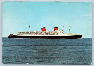 Postcard German Atlantic Lines Ss Hanseatic Steam Ship V1