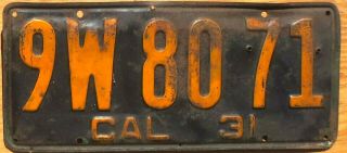 1931 California License Plate Number Tag – $2.  99 Start