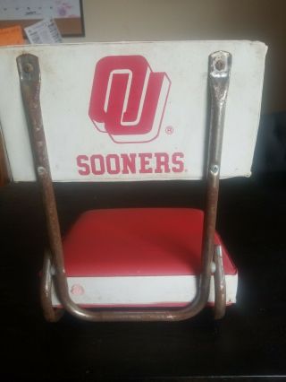 Vintage Ou University Of Oklahoma Sooners Vinyl Stadium Seat.  Ok