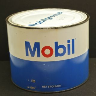 Vintage Mobil Mobilgrease 5 Pound Grease Can Full