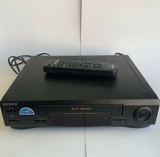 Sony Vcr Vhs Video Cassette Player Recorder Slv - 679hf W/ Remote