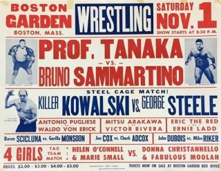 Prof.  Tanaka Vs Bruno Sammartino 8x10 Poster Photo Wrestling Picture Wwf