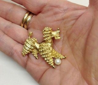 Vintage Jewelry Signed Boucher 8336 French Poodle Brooch Pin Pearl