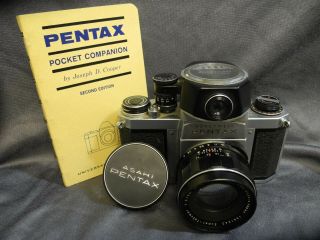 Vintage PENTAX H1a 35mm SLR camera,  Exposure Meter Takumar 1:2 55mm Lens 2