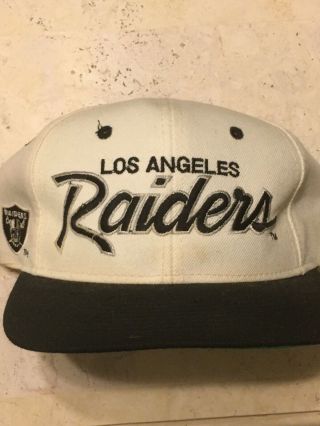 Vintage Los Angeles Raiders Script Snapback Hat Cap