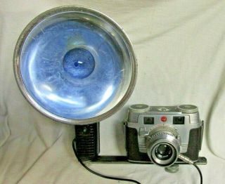 Vintage 1950s Kodak Signet 35 Camera W/ Kodak Flash & Bulb & Tiffen Filter Ring