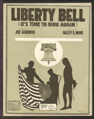 Liberty Bell Time To Ring Again 1917 Betsy Ross Flag Wwi Vintage Sheet Music Q10