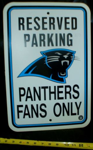 Rare Vintage 12 " X 16 " Football Reserved Parking Carolina Panthers Fans Only