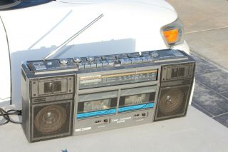 Sears Lxi Vintage Boombox 1985 Big Portable Am/fm Stereo Dual Cassette Deck