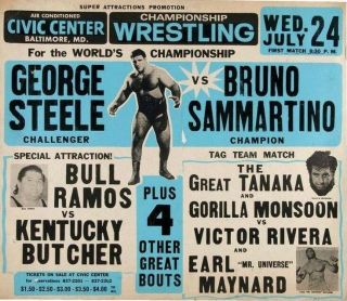 George Steele Vs Bruno Sammartino 8x10 Poster Photo Wrestling Picture Wwf