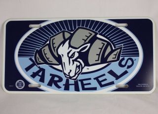 University Of North Carolina Tar Heels Logo Plastic License Plate Ncaa Football