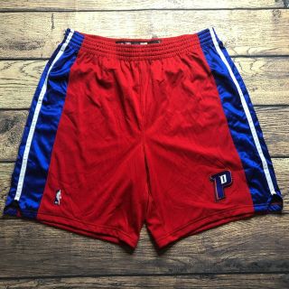 Adidas Nba Authentics Detroit Pistons Team Issued Pro Cut Shorts Red 48,  2