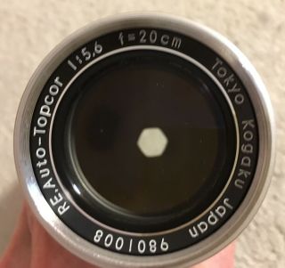 Tokyo Kagaku RE Auto - Topcor lens 1:5.  6 f=20 cm No.  9801008 2