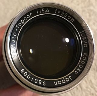 Tokyo Kagaku RE Auto - Topcor lens 1:5.  6 f=20 cm No.  9801008 3
