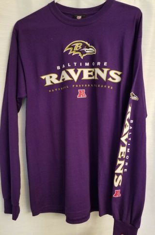Baltimore Ravens Long Sleeve Tee Shirt Nfl Team Men 