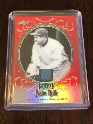 Babe Ruth 2019 Leaf Metal Red Refractor Official Stadium Seat Sp 1/2 Yankees