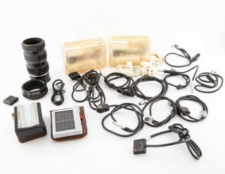 Various Vintage Leitz Leica Flashes,  Flash Cables,  Tubes And Meter Accessories