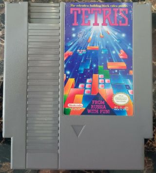 Tetris Vintage Nintendo Nes Video Game 8 Bit Authentic 1989 |