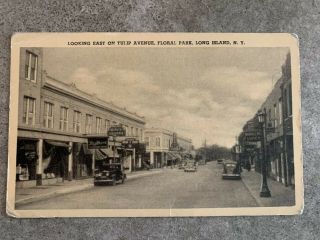 Vintage 1930’s Postcard Tulip Avenue Street Scene Floral Park Long Island Ny