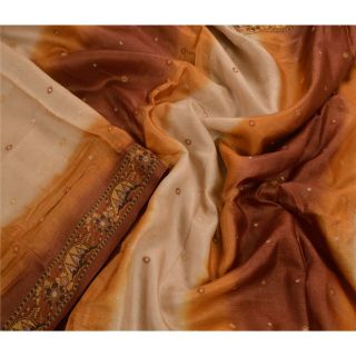 Tcw Vintage Saree 100 Pure Silk Printed Sari Craft 5 Yard Decor Fabric