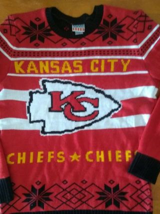 Nwot Kansas City Chiefs Kc Football Ugly Christmas Sweater Xl Nfl,