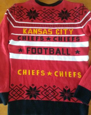 NWOT KANSAS CITY CHIEFS KC football Ugly Christmas Sweater XL NFL, 3