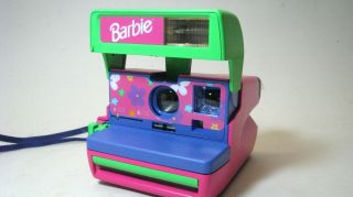 Vintage Barbie Polaroid Instant One Step 600 Camera W/ Strap