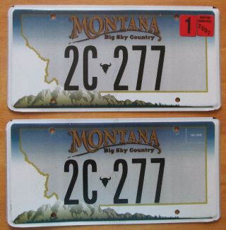 Montana 2007 Cascade County License Plate Pair - Quality 2c - 277