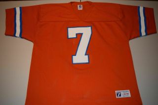 No Name Vtg 80s John Elway Denver Broncos Orange Logo 7 Jersey Usa Made Size 46
