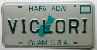 Guam U.  S.  A.  1991 Vanity License Plate Vic Lori