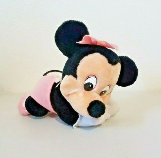 Vintage 1984 Disney Crawling Baby Minnie Mouse Stuffed Plush 10 "