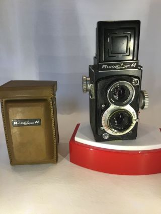 Ricoh 44 Tlr 127 Twin Lens Reflex Camera W/ Case 1950 