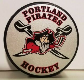 Portland Pirates Hockey Puck Maine Mariners Ahl Logo On Back