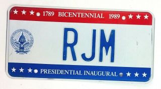 Washington Dc 1989 Old License Plate Vanity Inaugural Presidential Garage Vtg