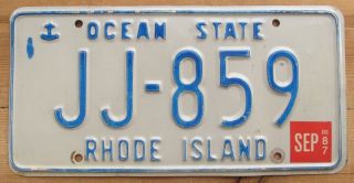 Rhode Island 1987 License Plate Quality Jj - 859