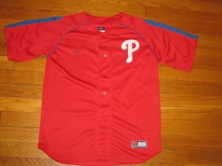 Nike Philadelphia Phillies Button - Front Baseball Jersey Boys Large