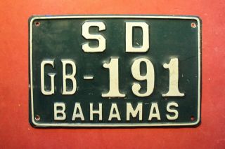 Bahamas - Grand Bahama - Self Drive License Plate - 1960s In Green