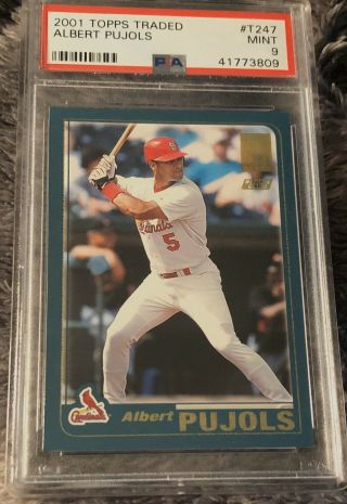 2001 Topps Chrome Traded T247,  Albert Pujols,  Psa 9,  Rc,  Rookie,  Cardinals