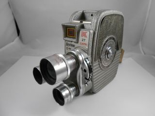 Vintage Keystone K - 27 Triple Turret 8mm Movie Camera