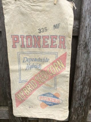 Vintage Feed Or Seed Sack Bag Pioneer Hybrid Corn Farm Bag
