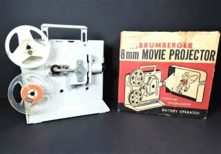 Vintage Brumberger 8mm Movie Projector Battery Operated 280