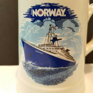 Ss Norway Norwegian Cruise Line Ncl Ship Mug Stein Weatherby Royal Falcon - E