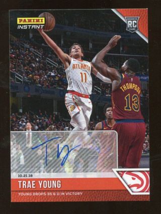 2018/19 Panini Instant Trae Young Rookie Rc Autograph Auto 10/21/18 Ed 4/5