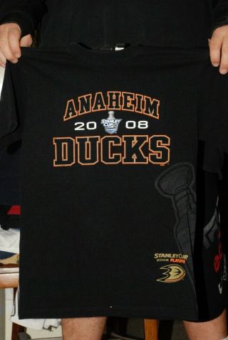 Anaheim Ducks 2008 Stanley Cup T Shirt Nhl Ice Hockey Teemu Selanne Med