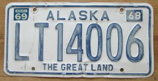 Alaska 1969 The Great Land License Plate Lt14006